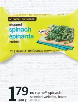 Fortinos NO NAME SPINACH offer