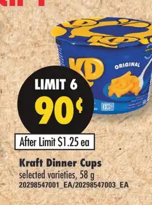 Fortinos KRAFT DINNER CUPS, 58 G offer