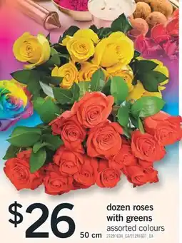 Fortinos DOZEN ROSES WITH GREENS, 50 CM offer