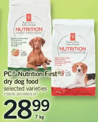 Fortinos PC NUTRITION FIRST DRY DOG FOOD offer