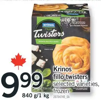 Fortinos KRINOS FILLO TWISTERS,840g/1kg offer