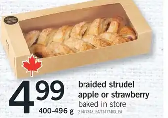 Fortinos BRAIDED STRUDEL APPLE OR STRAWBERRY, 400-496 G offer