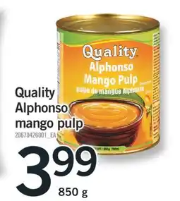 Fortinos QUALITY ALPHONSO MANGO PULP, 850 G offer