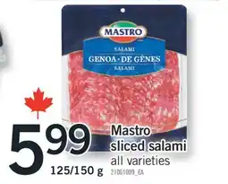 Fortinos MASTRO SLICED SALAMI, 125/150 G offer