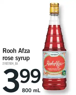 Fortinos ROOH AFZA ROSE SYRUP, 800 ML offer