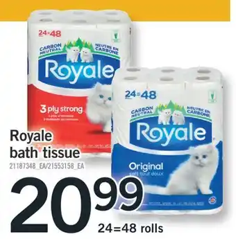 Fortinos ROYALE BATH TISSUE, 24=48 rolls offer