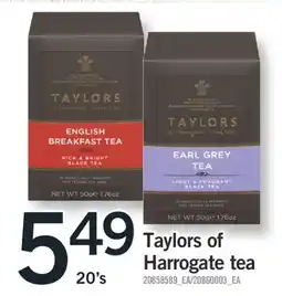 Fortinos TAYLORS OF HARROGATE TEA, 20'S offer