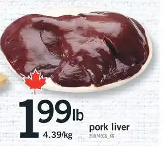 Fortinos PORK LIVER offer