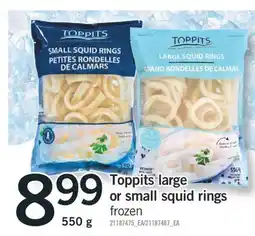 Fortinos TOPPITS LARGE OR SMALL SQUID RINGS, 550 G offer