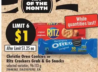 Fortinos CHRISTIE OREO COOKIES OR RITZ CRACKERS GRAB & GO SNACKS, 96-113 G offer