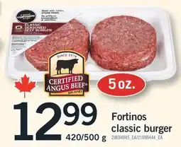 Fortinos FORTINOS CLASSIC BURGER, 420/500 G offer