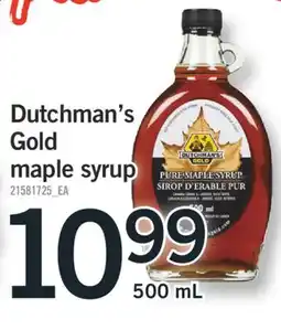 Fortinos DUTCHMAN'S GOLD MAPLE SYRUP, 500 ML offer