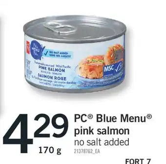 Fortinos PC BLUE MENU PINK SALMON, 170 G offer