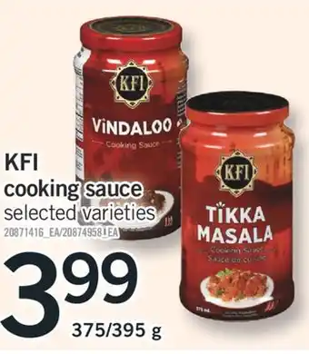 Fortinos KFI COOKING SAUCE,375/395g offer