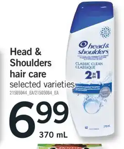 Fortinos HEAD & SHOULDERS HAIR CARE offer