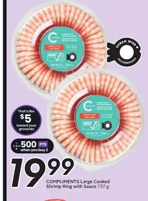 Sobeys Large Cooked Shrimp Ring with Sauce offer