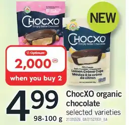 Fortinos CHOCXO ORGANIC CHOCOLATE, 98-100 g offer