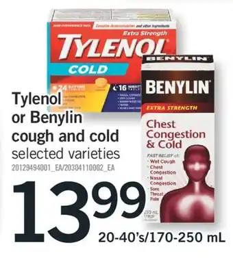 Fortinos TYLENOL OR BENYLIN COUGH AND COLD offer