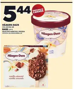 Loblaws HÄAGEN-DAZS 414-450ML OR BARS 3/4'S offer