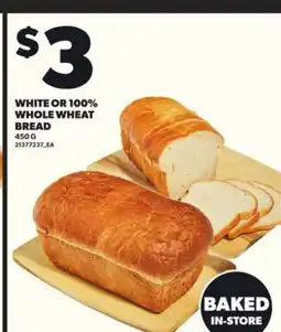 Loblaws WHITE OR 100% WHOLE WHEAT BREAD, 450G offer