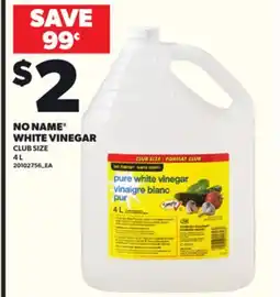 Loblaws NO NAME WHITE VINEGAR, 4L offer