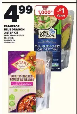 Loblaws PATAKS OR BLUE DRAGON 3 STEP KIT 164-315G offer