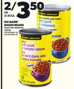 Loblaws NO NAME BAKED BEANS 398ML offer