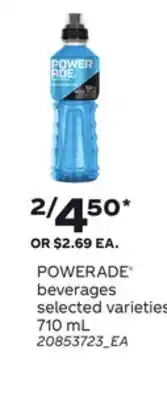 Loblaws POWERADE BEVERAGES, 710mL offer