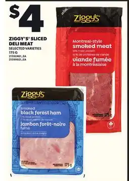 Loblaws ZIGGY'S SLICED DELI MEAT, 175G offer