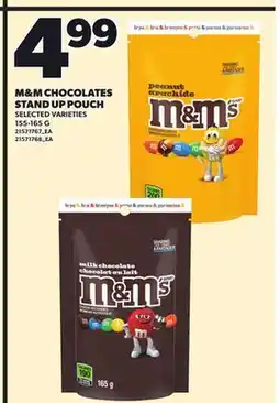 Loblaws M&M CHOCOLATES STAND UP POUCH, 155-165G offer