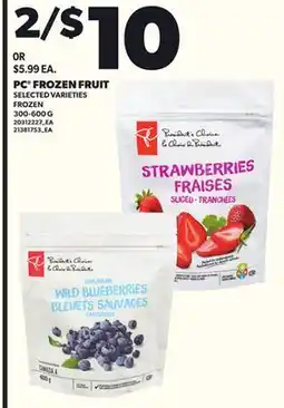 Loblaws PC FROZEN FRUIT 300-600G offer