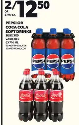 Loblaws PEPSI OR COCA COLA SOFT DRINKS, 6X710ML offer