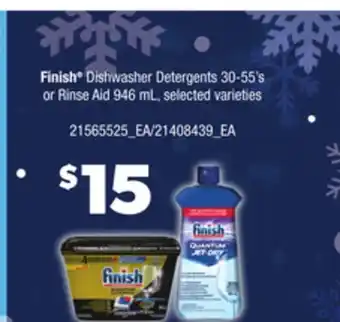 Loblaws FINISH DISHWASHER DETERGENTS, 30-55'S OR RINSE AID, 946ML offer