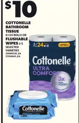 Loblaws COTTONELLE BATHROOM, 6=24 ROLLS OR FLUSHABLE WIPES WIPES, 2'S offer