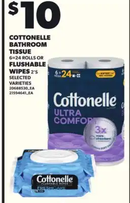 Loblaws COTTONELLE BATHROOM, 6=24 ROLLS OR FLUSHABLE WIPES WIPES, 2'S offer