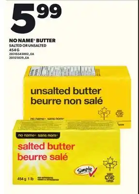 Loblaws NO NAME BUTTER, 454G offer