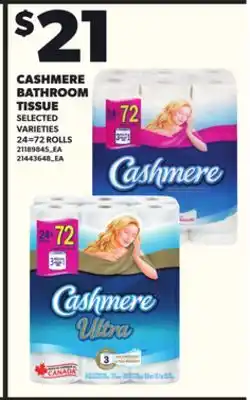 Loblaws CASHMERE BATHROOM TISSUE 24=72ROLLS offer