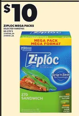 Loblaws ZIPLOC MEGA PACKS, 60-270'S offer