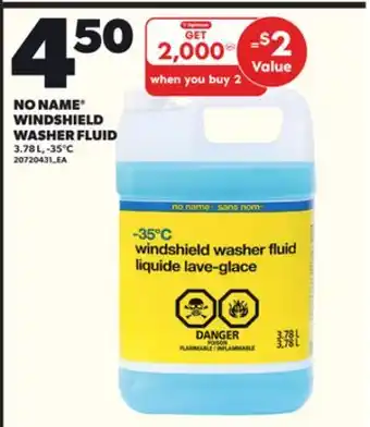 Loblaws NO NAME WINDSHIELD WASHER FLUID 3.78L, -35°C offer