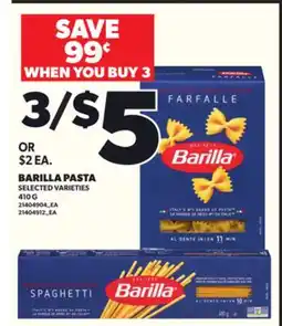 Loblaws BARILLA PASTA, 410G offer