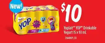 Loblaws YOPLAIT YOP DRINKABLE YOGURT 15x93ML offer