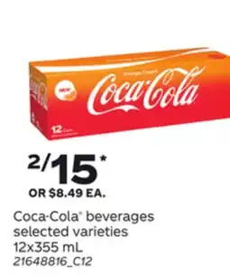 Loblaws COCA-COLA BEVERAGES, 12x355mL offer