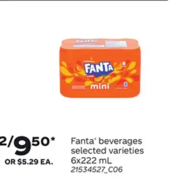 Loblaws FANTA BEVERAGES, 6x222ML offer