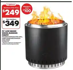 Loblaws PC LOW SMOKE WOOD-BURNING FIREPIT offer