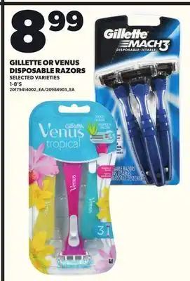 Loblaws GILLETTE OR VENUS DISPOSABLE RAZORS, 1-8'S offer