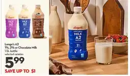 Longo's Longo's A2 1%, 2% or Chocolate Milk offer