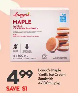 Longo's Longo's Maple Vanilla Ice Cream Sandwich offer