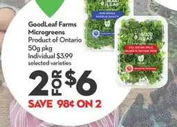 Longo's GoodLeaf Farms Microgreens offer