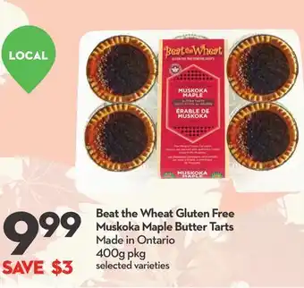 Longo's Beat the Wheat Gluten Free Muskoka Maple Butter Tarts offer