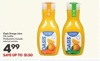 Longo's Oasis Orange Juice offer